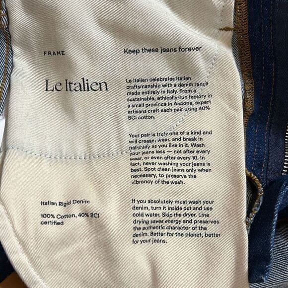 FRAME Le Italien true straight Jean dark denim size 29 - Picture 5 of 11